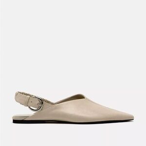 ZARA SOFT LEATHER SLINGBACK FLATS